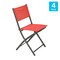 Flash Furniture Brazos Folding Chairs w/Red Flex Comfort Material Backs and Seats and Black Metal Frames, 4PK 4-TLH-SC-097-RED-02-GG - alternate 4